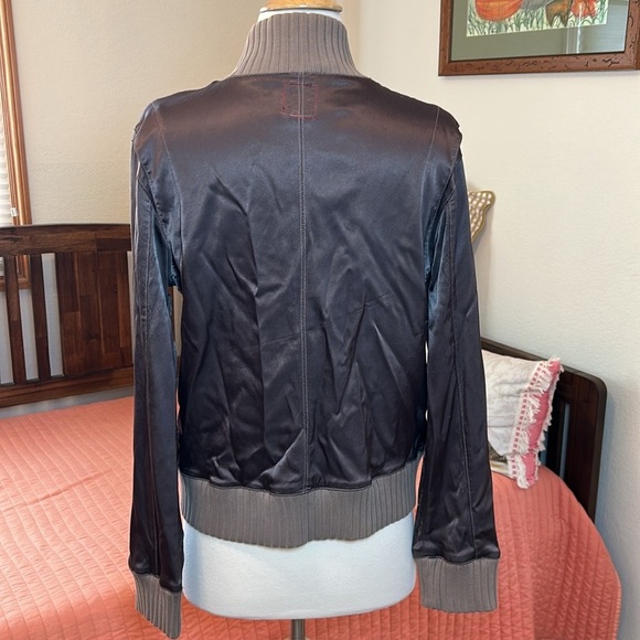 Joe’s Jeans Vintage Y2K Satin Aviation Bomber Brown Jacket size Large - Picture 5 of 16
